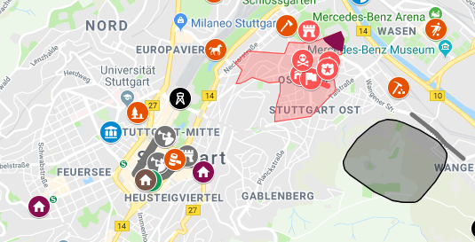 Karte: Revolutionäre Geschichte in Stuttgart und Region