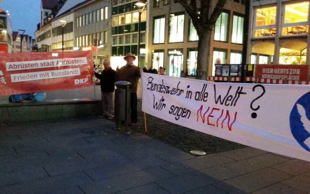 Kundgebung für den Frieden und gegen das JSEC-Zentrum in Ulm